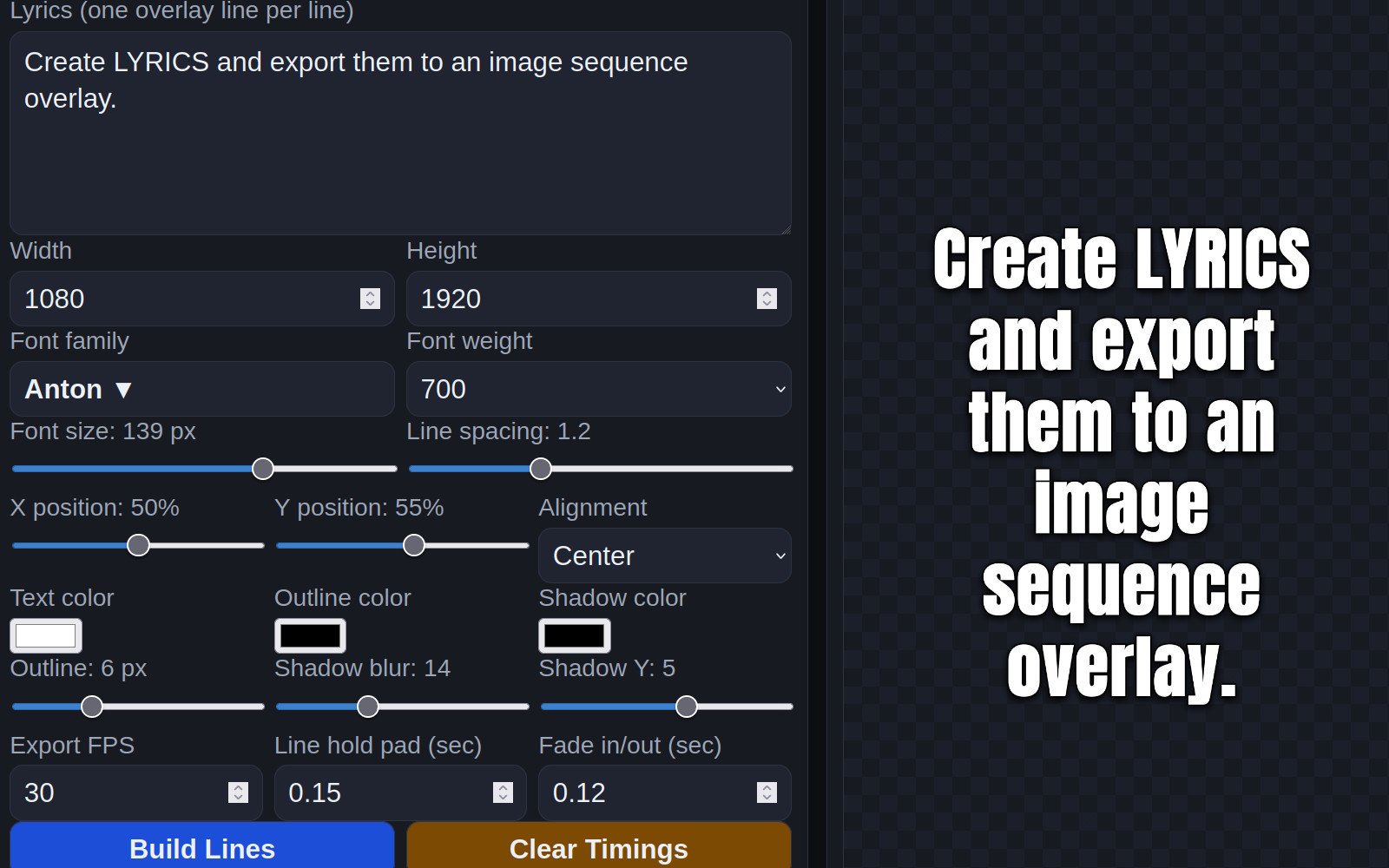 Lyrics Overlay Screenshot
